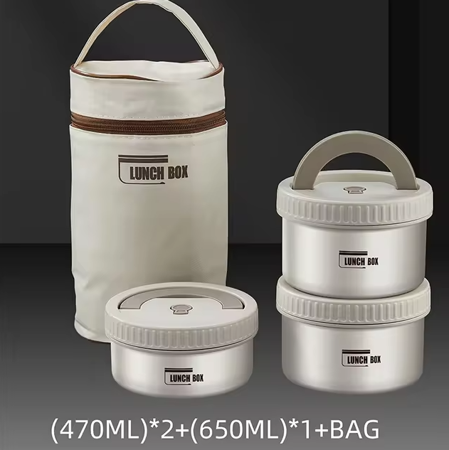 Set Stackable Bento Stainless Steel Lunch Container